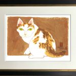 水墨画　額縁付 猫の肖像(20) 手描き作品 額付 絵画 水墨画 | 和味文化研究所 岡本肇